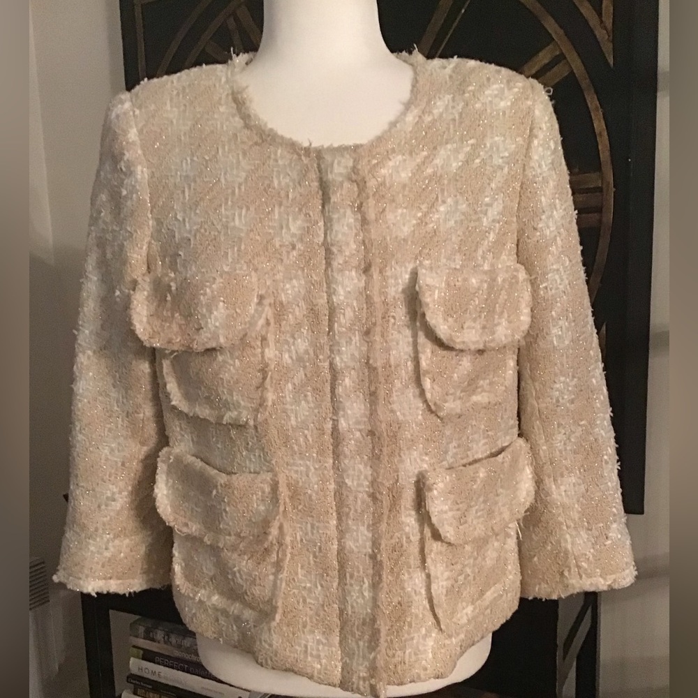 Smythe Tweed Blazer with 3/4 Sleeves